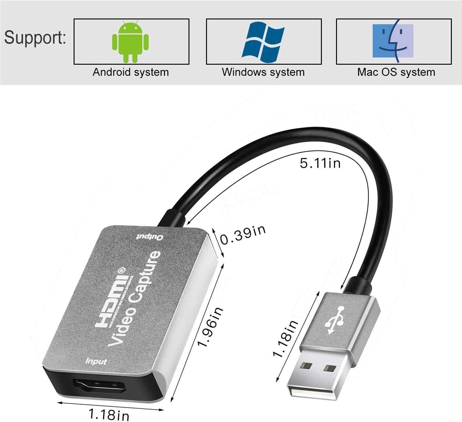 Grabber HDMI Nagrywarka Obrazu do PC USB  4K