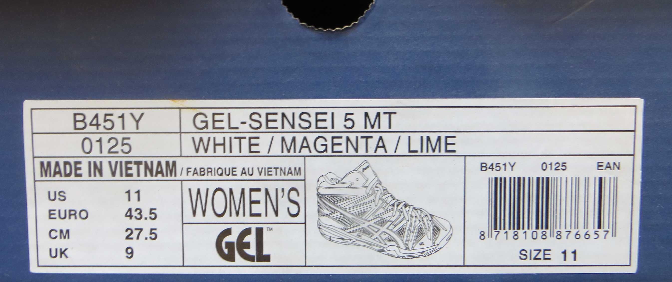 buty asics sensei 5 halowe 43,5  długość wkładki 27,5 cm nowe