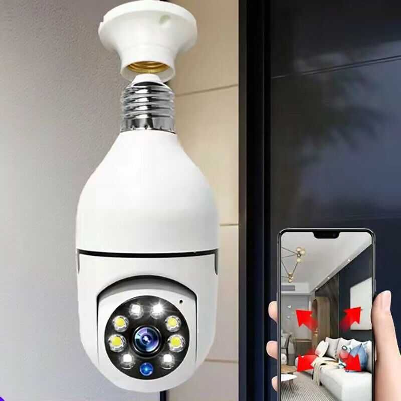 Поворотна Wi-Fi камера-лампочка 360° відеоняня, нічна зйомка