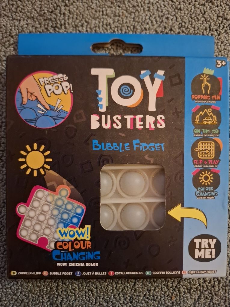 Bubble Fidget Pop it Puzzel zmieniający kolor niebieski
