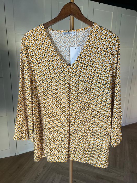 Nowa z metkami kolorowa bluzka z wiskozy rozmiar 40 L marki Quiosque