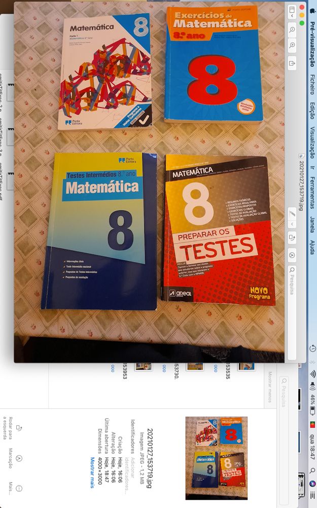 Manuais de matemática do 5º ano, 6ºano, 7ºano, 8ºano e 9ºano