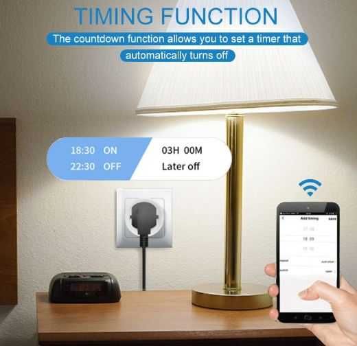 Gniazdko wtyczka SMART WiFi -aplikacja TUYA- zdalne sterowanie - 4szt