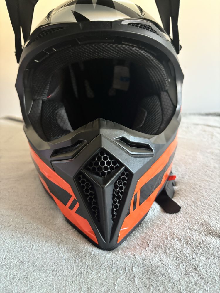 Kask iMX Racing Fmx-02 Black/Orange/White Gloss