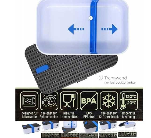 LUNCHBOX pudełko na śniadanie śniadaniówka, 1000 ml