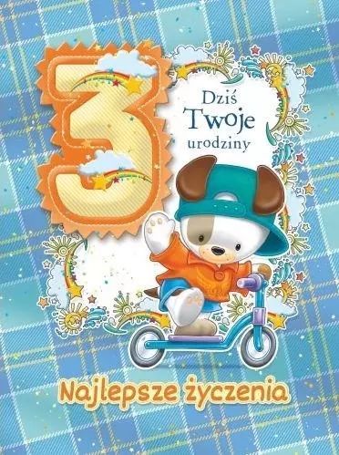 Kartka okolicznościowa Urodziny 3 MF03. Trend