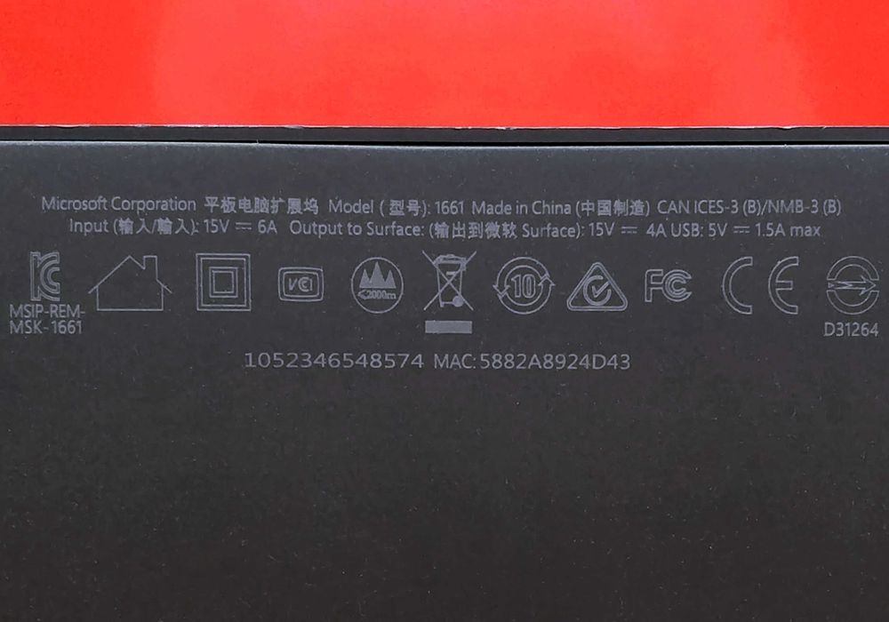 Док-станция Microsoft Dock 1661 видео 4K для планшета или бука Surface