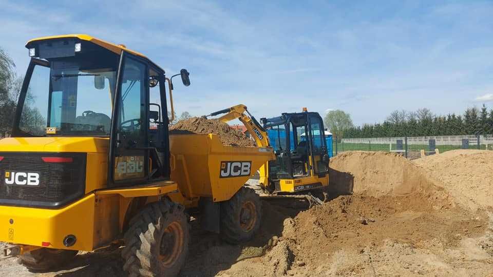 Roboty ziemne wykopy wyburzenia utwardzenie terenu dróg koparką Kraków