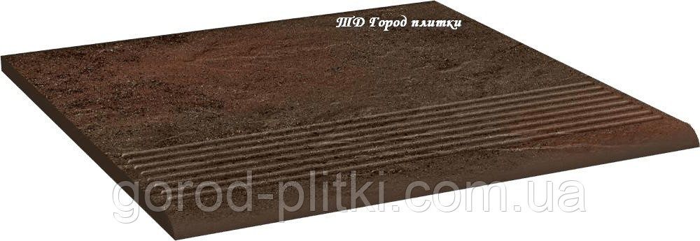 Клинкерные ступени с фаской и насечками 300*300