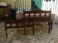 Cama Solteiro Mogno 1,85 x 100 + Cadeiras - D.Maria