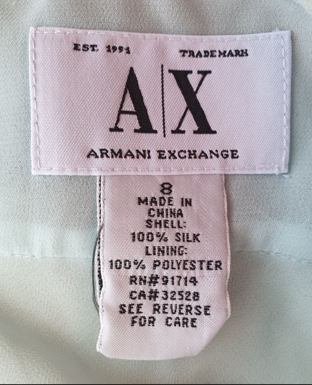 Sukienka jedwabna Armani Exchange roz. S