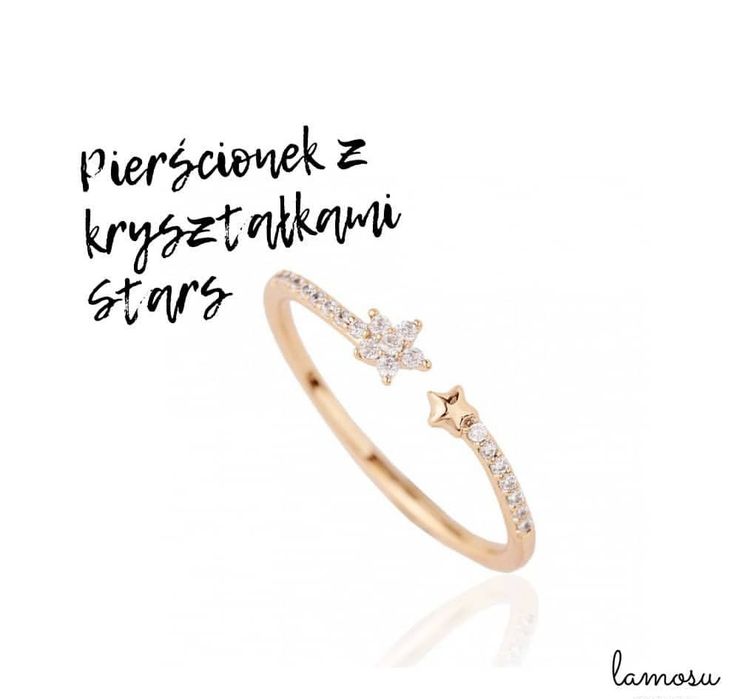 Uroczy pierścionek Stars stal chirurgiczna platerowana EU11 US6