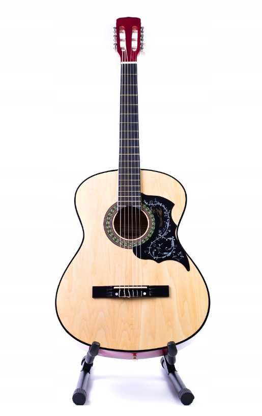 Nowoczesna GITARA Klasyczna Akustyczna 4/4 *44 Początkująca (GRATIS)