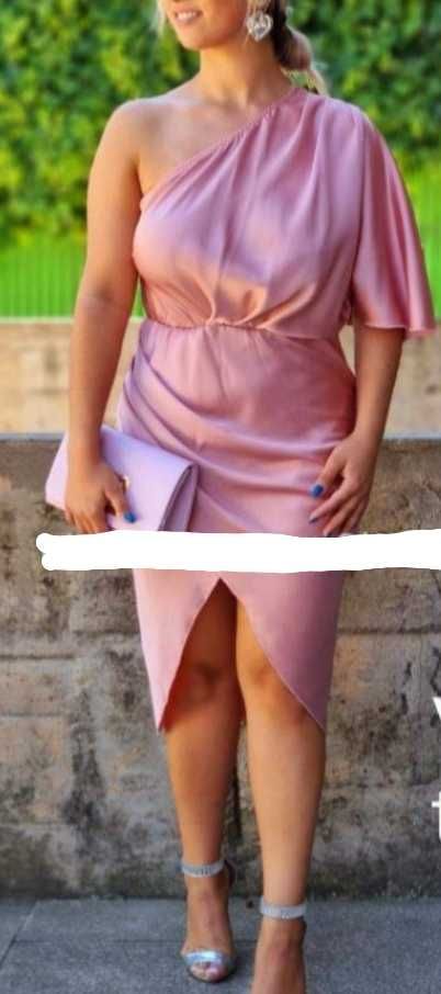 Vestido curto de cerimónia rosa