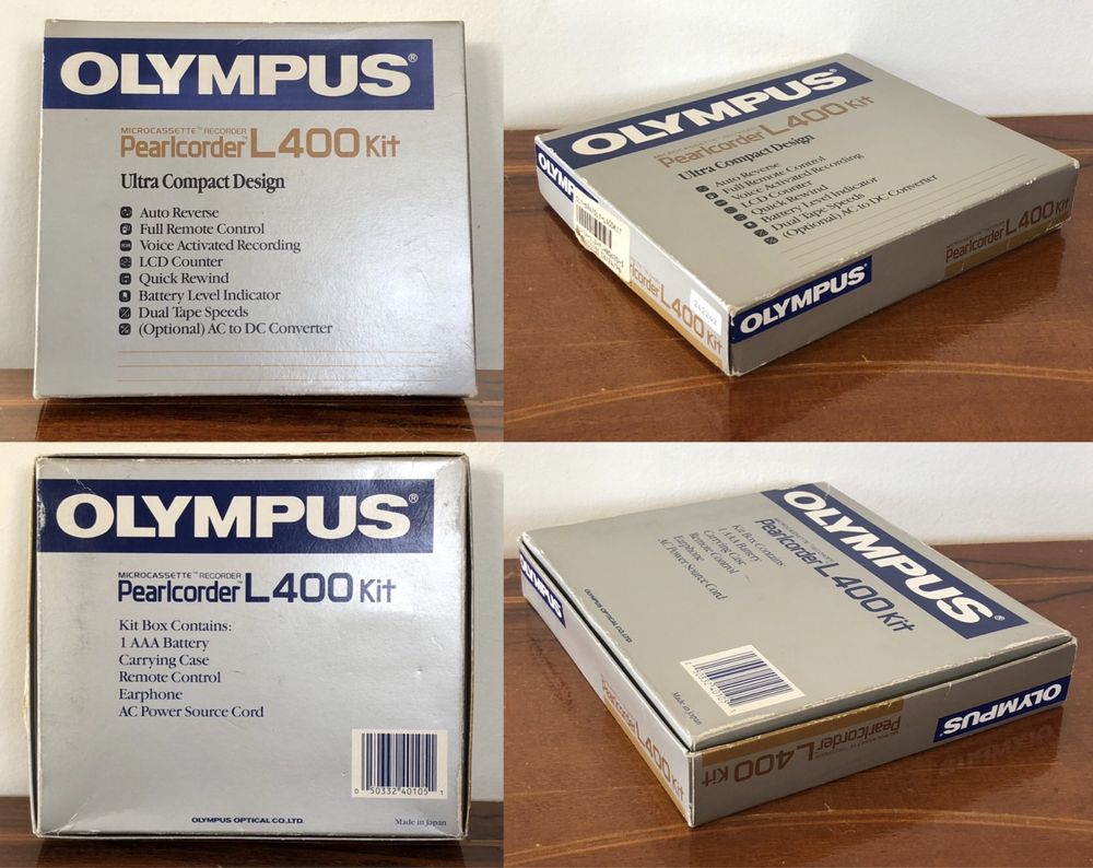 Retro dyktafon OLYMPUS Pearlcorder L400 Kit na mikro kasety Japan box