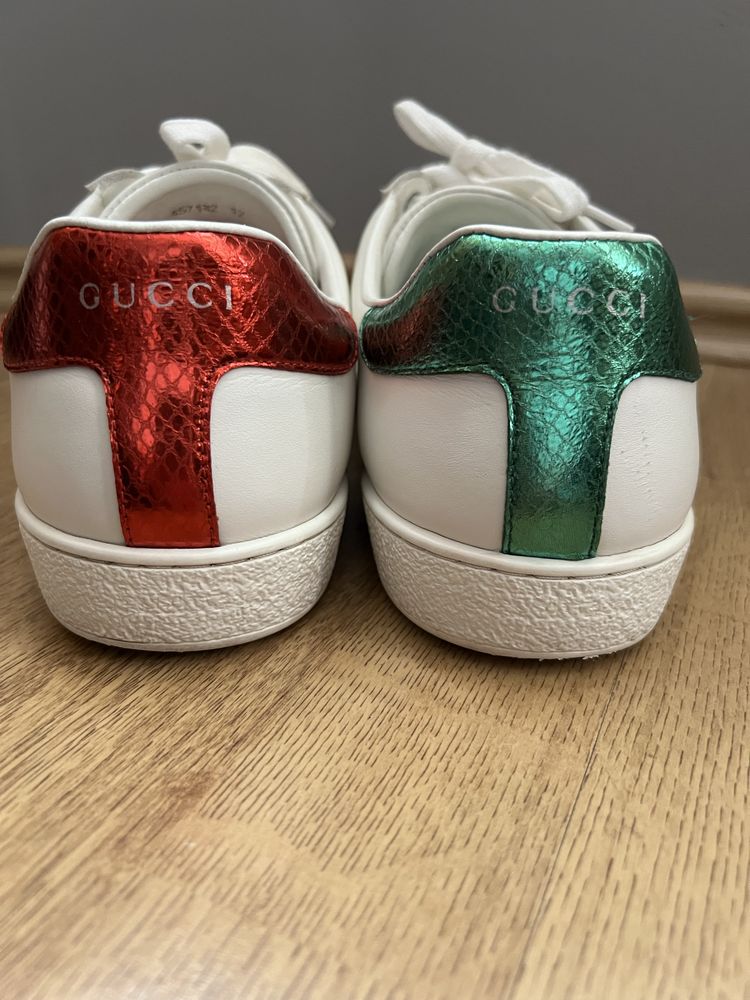 Buty gucci ace tiger skórzane męskie tenisówki