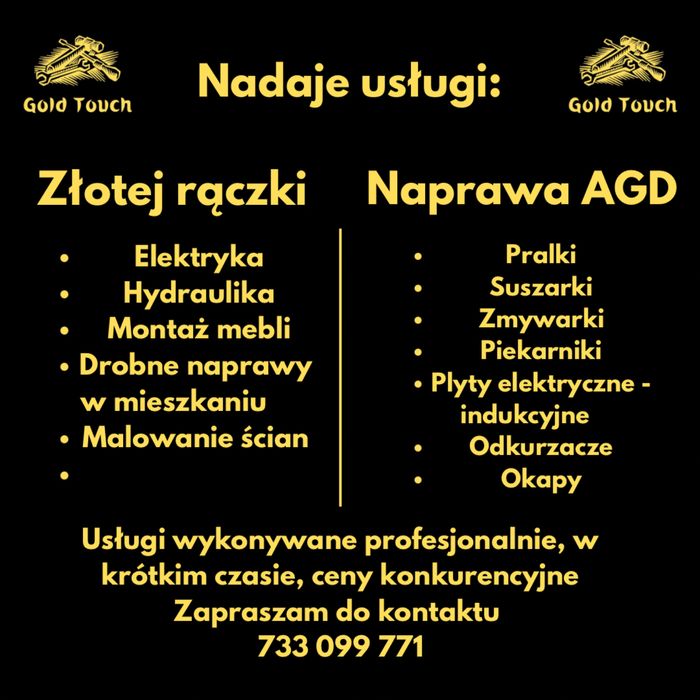 Gold Touch — Zlota rączka Kraków | Montaz • Naprawy • Malowanie • AGD
