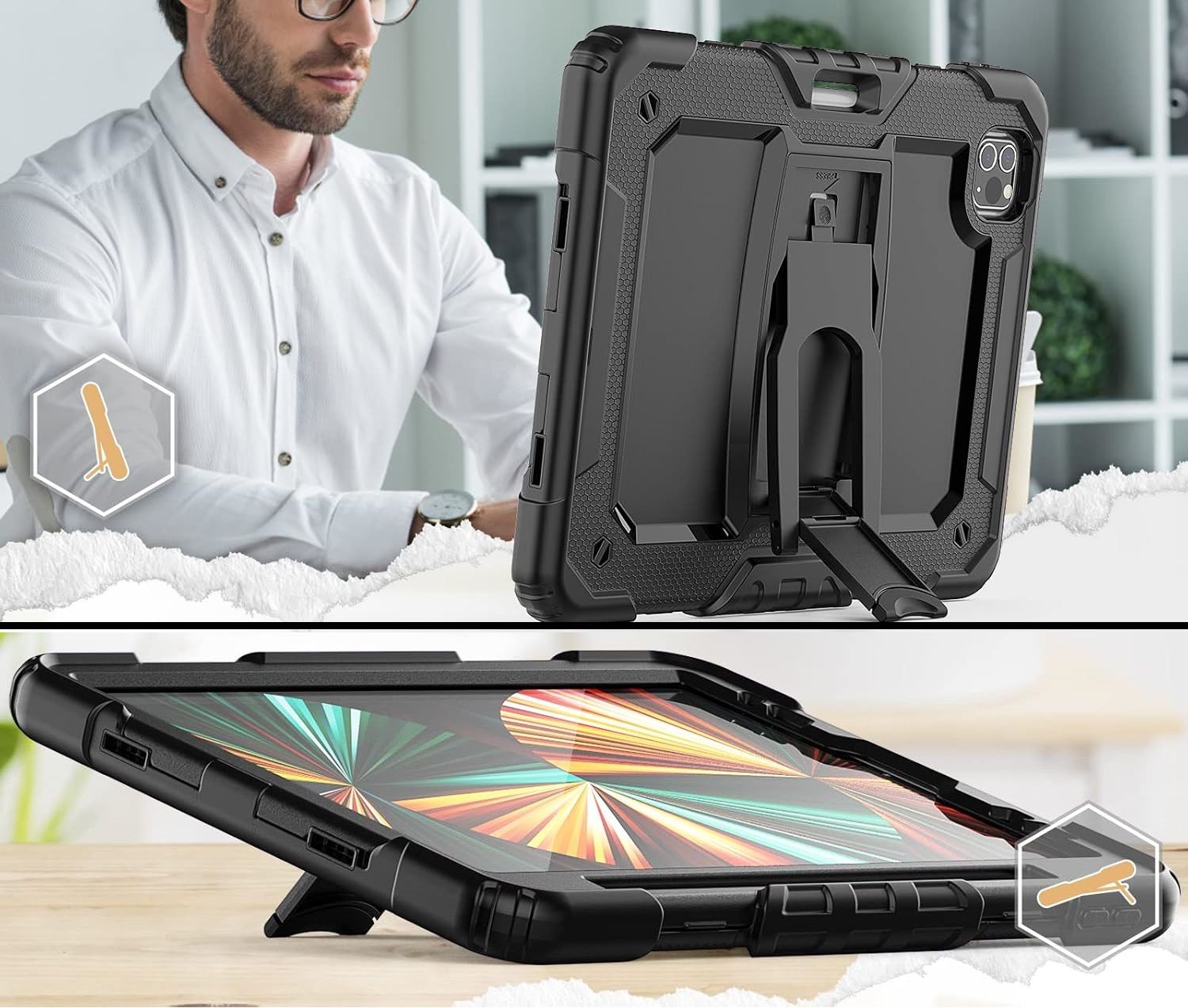 Etui do iPad Pro 3/2/1 11” z Podstawką i Miejscem na Rysik Czarne