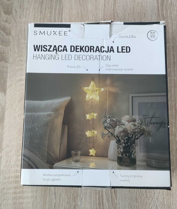 Dekoracja wisząca gwiazda LED gwiazdy ozdoba świąteczna nowa