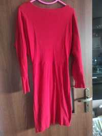 Czerwona sukienka rozmiar L z paskiem