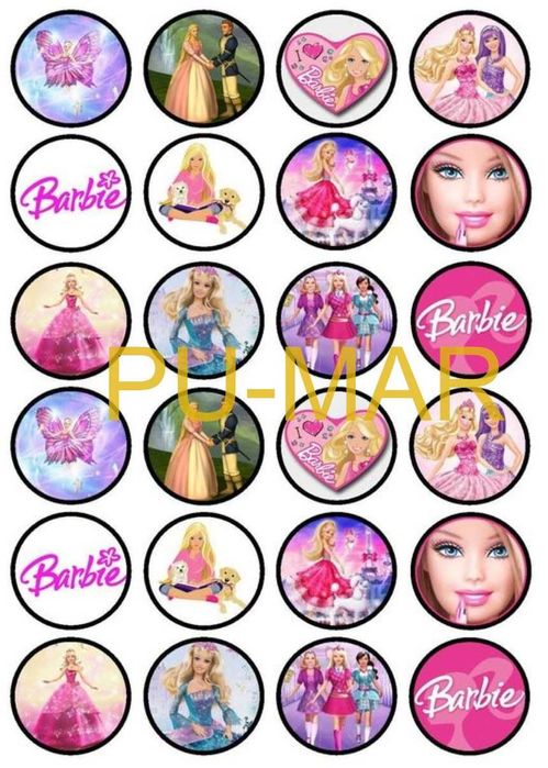 Opłatek na tort Urodziny Barbie Księżniczka Bok Tortu Obwódka