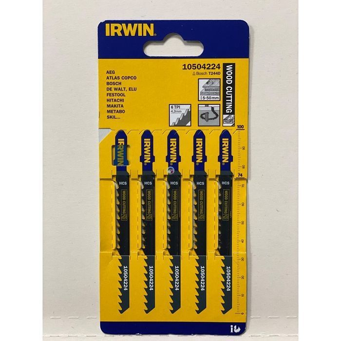 Brzeszczot Do Drewna Do Wyrzynarki Komplet 5Sztuk Typ T244D Irwin