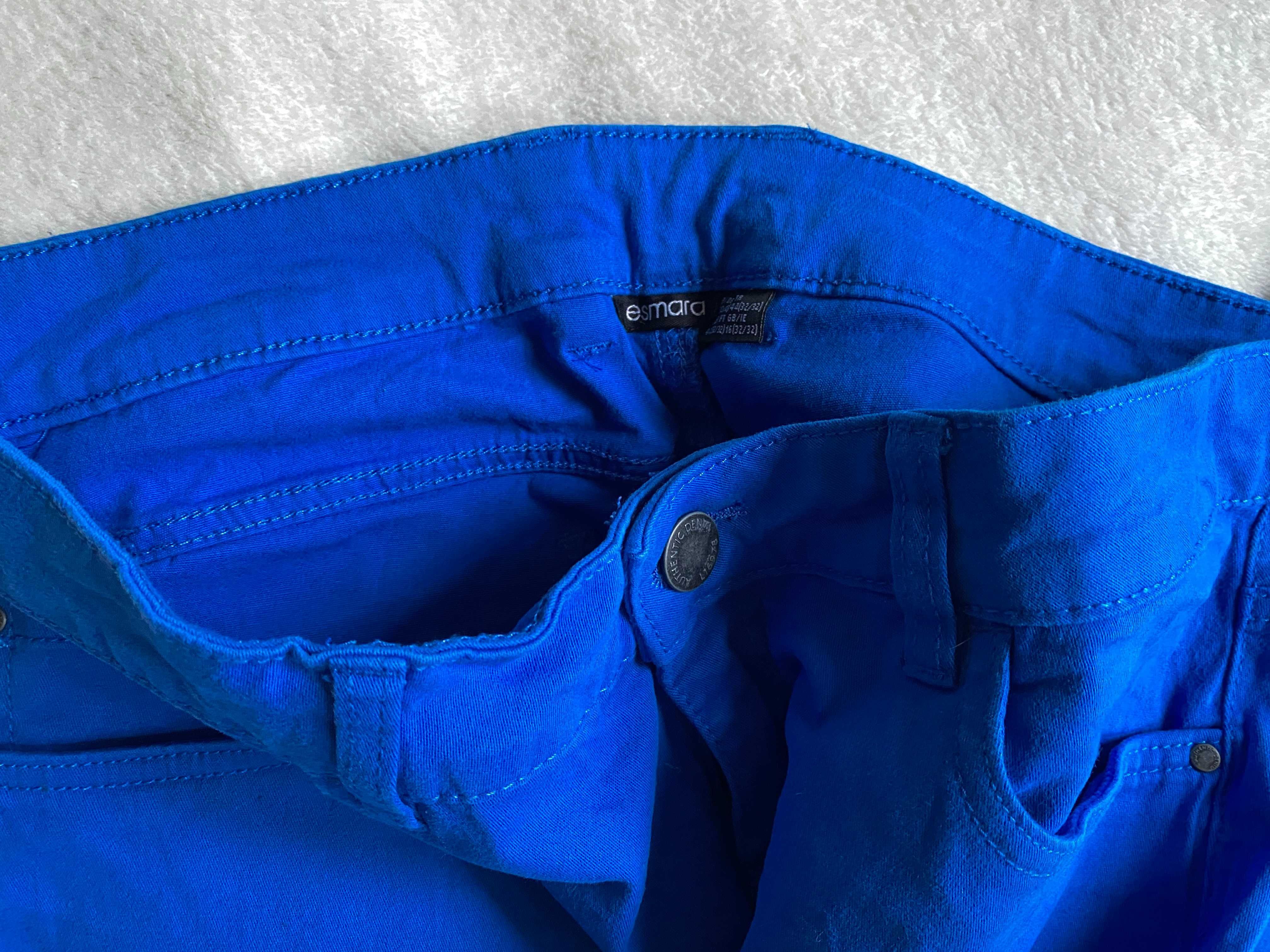 Niebieskie spodnie damskie rurki - rozm. XL