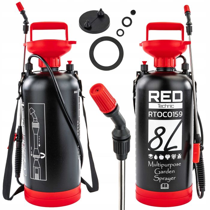 Opryskiwacz ciśnieniowy ręczny 8l na ramię ogrodowy regulowana dysza