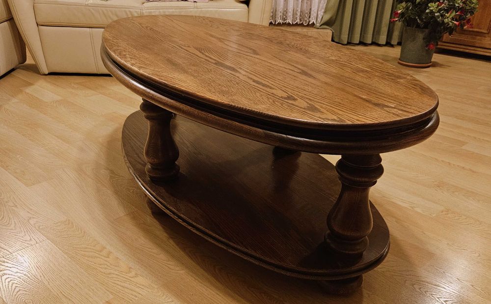 Ława dębowa owalna