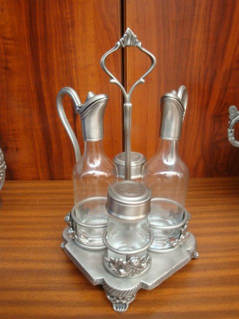 Conjunto peças decorativas em estanho