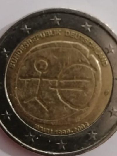 Moeda Alemanha 1999,2009 letra F c/ defeito.