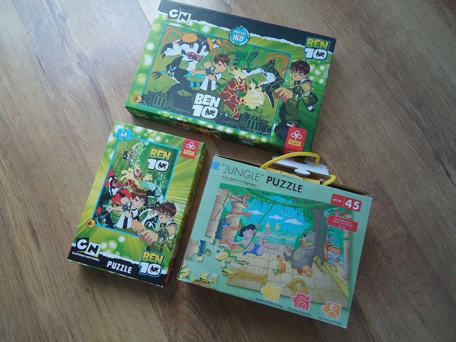 Puzzle zestaw puzzli ben10 ben 10 benten i dżungla
