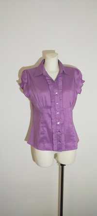 Bluzka elegancka wizytowa koszula fioletowa 40 L vintage