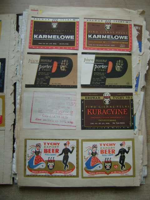 Starocie z PRL Etykiety piwne do wyboru Zestaw 62 sztuki z Tych z PRL