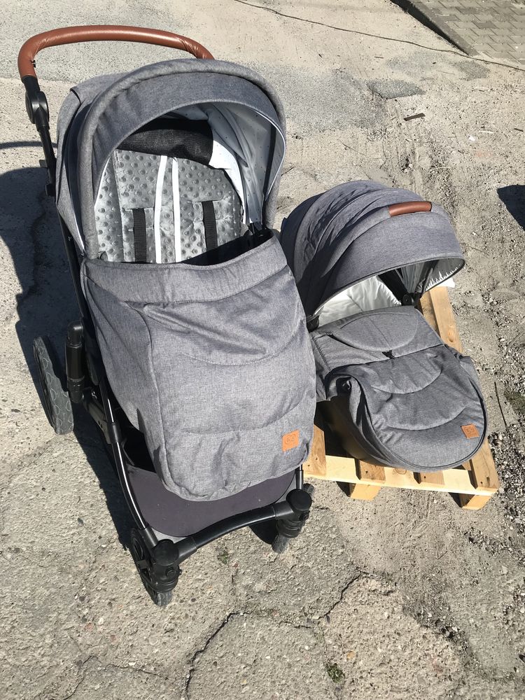 Wózek 2w1 Kinderkraft Prime Grey gondola + spacerówka