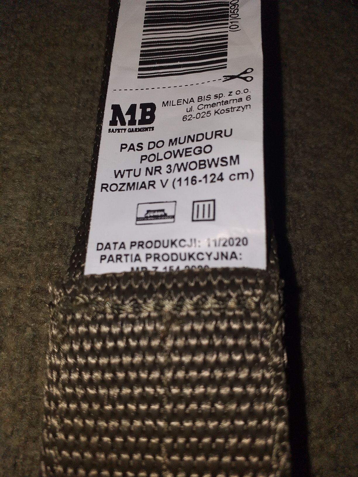 Pas wojskowy do munduru polowego,WP,militaria,ASG,Paintball,turystyka
