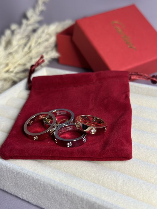 Каблучка в стилі Cartier Love, каблучка картье, медична сталь
