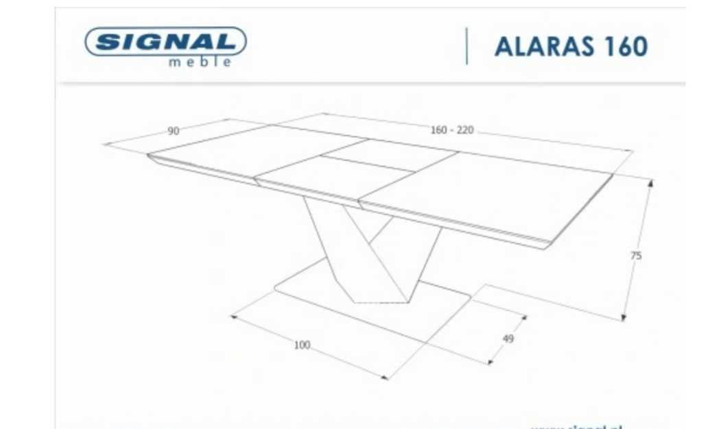Stół Alaras III rozkladany duzy 90x160