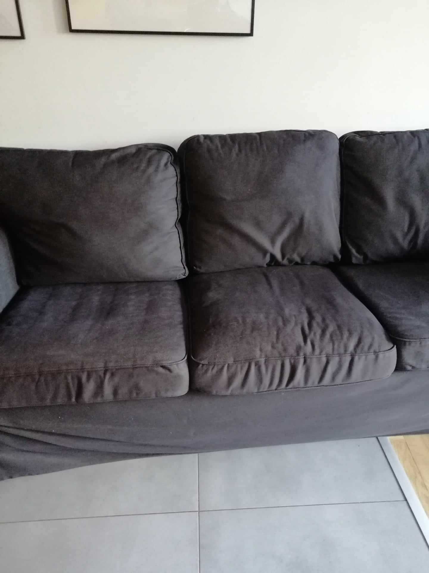 Sofa czarny EKTORP Ikea 3-osobowa