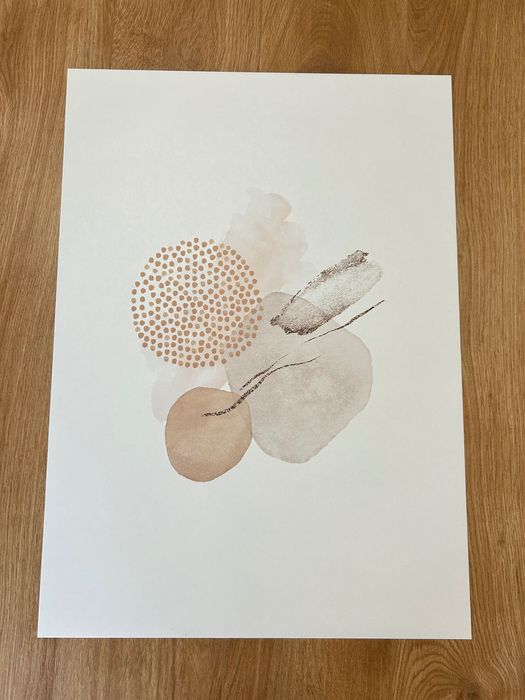 Plakat 50x70 beżowa abstrakcja
