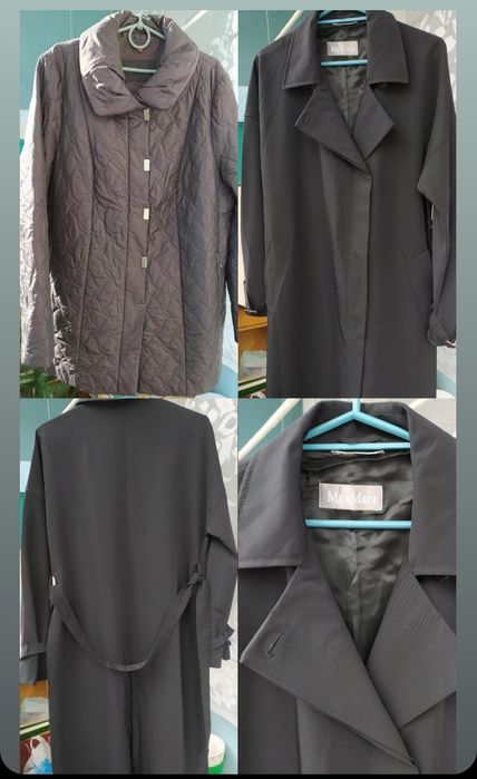 ZARA та MAX MARA (Плащ та Куртка) MAX MARA чорний плащ , ZARA куртка