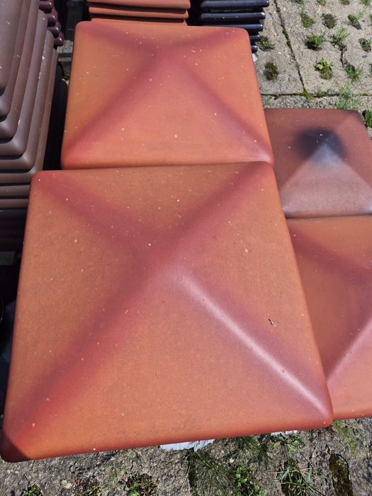 czapa daszek klinkierowy ogrodzeniowy na słupek 38x38  ochra ton