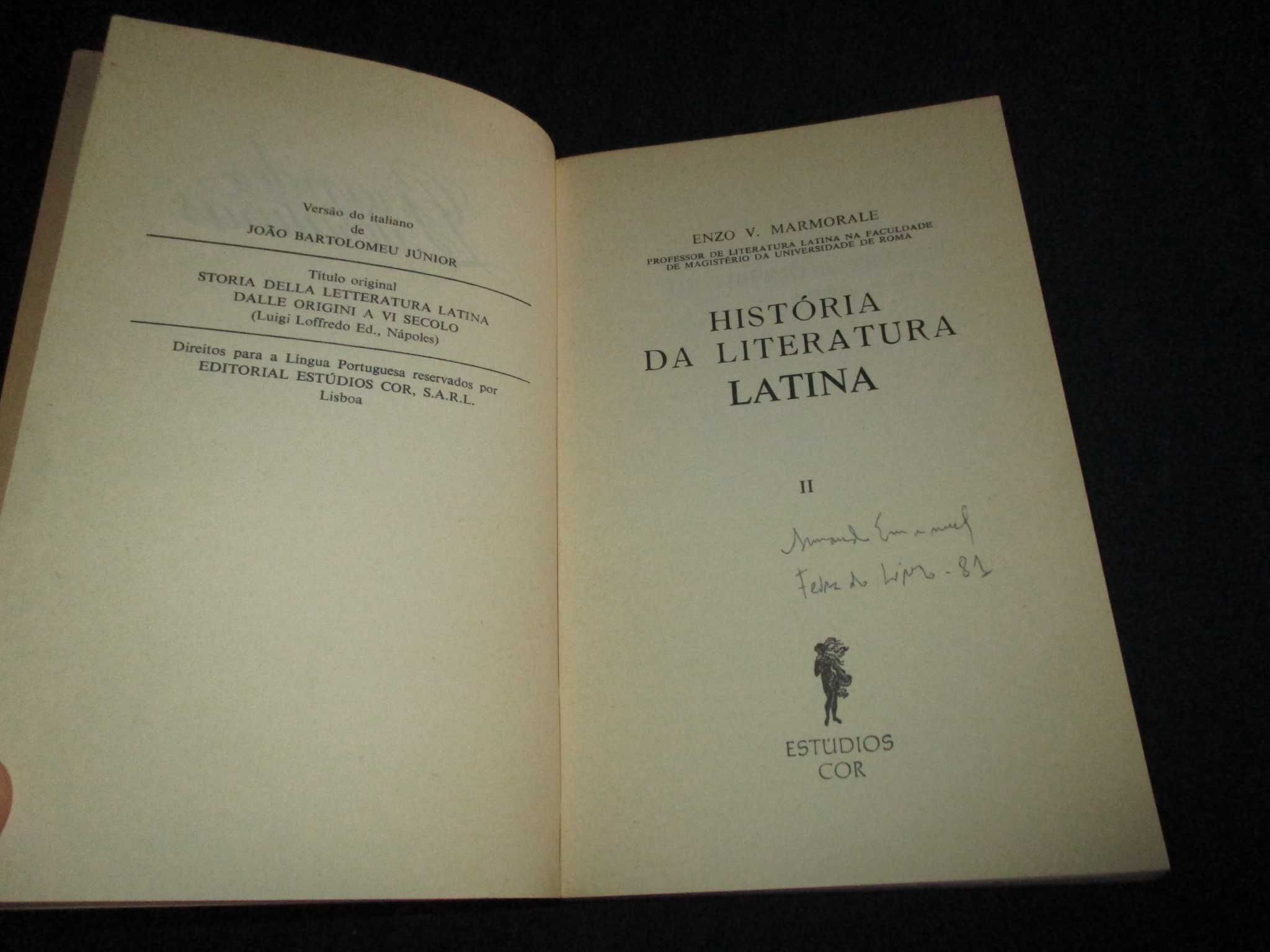 Livros História da Literatura Latina Enzo V. Marmorale