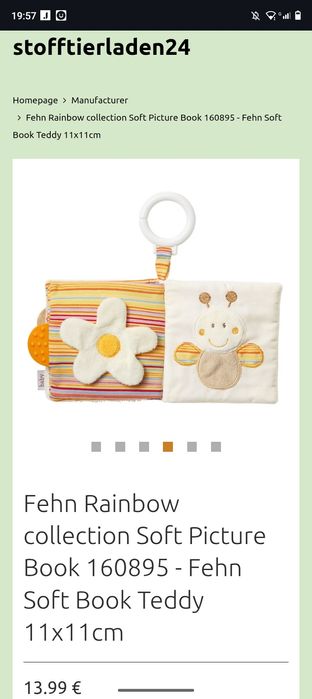 Новая мягкая книжка игрушка подвеска сенсорная fehn baby