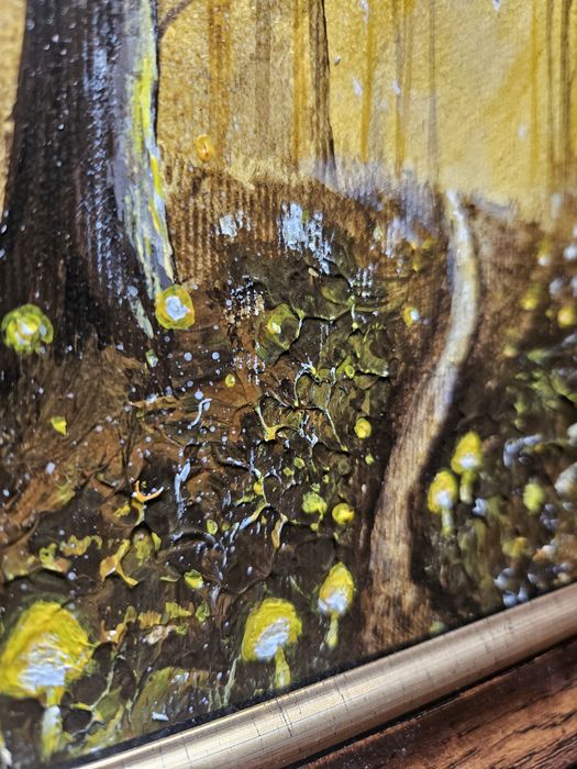 Obraz akrylowy jesienny las magiczny bajkowy 28x34