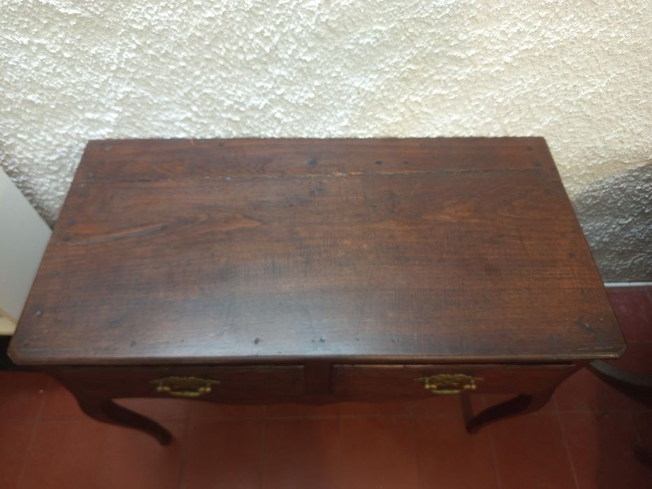 Mesa de apoio antiga em madeira 1.10x55x78Cm