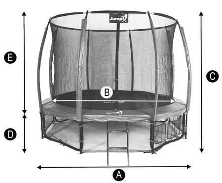 Trampolina Ogrodowa Jumpi 252cm 8FT Żółta z Siatką i Drabinką