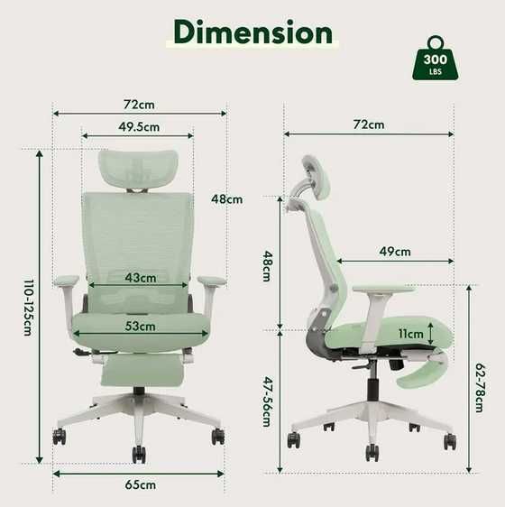 FLEXISPOT OS1G Ergonomiczne Krzesło Biurowe Składane