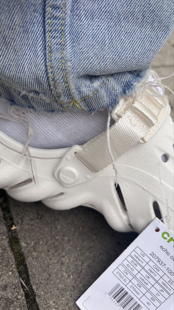 CROCS ECHO CLOG. Крокси білі чоловічі жіночі кроксы унисекс