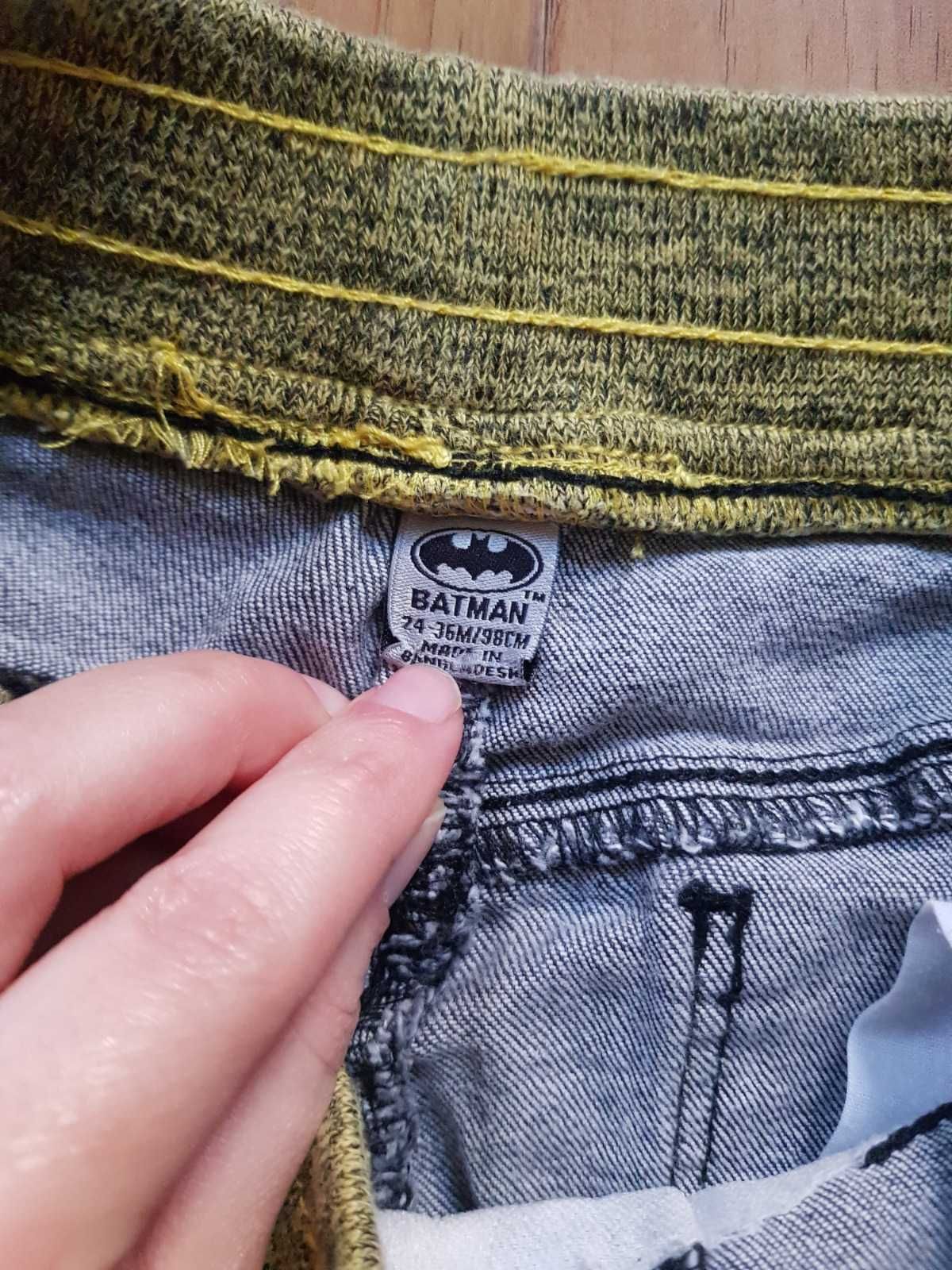 Primark dżinsy czarne Batman superbohater nietoperz  24-36 M 98cm